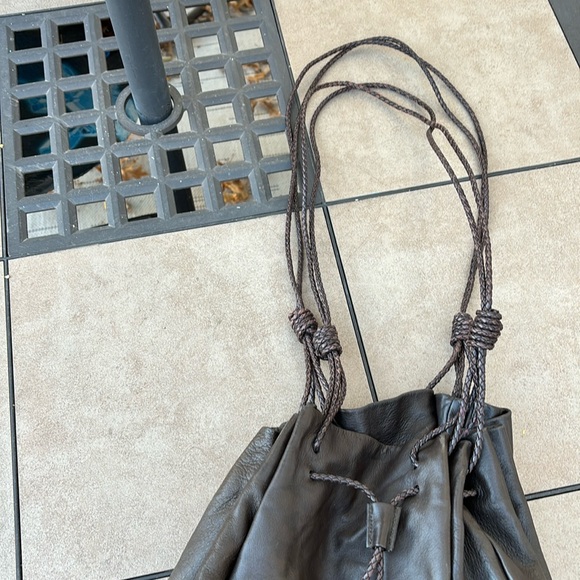 PRADA MILANO BROWN DRAW STRING BOHO BAG-VINTAGE-RARE! - Picture 9 of 12